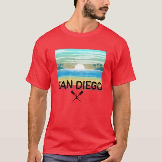 San Diego Design - basic donker T-shirt (Voorkant)