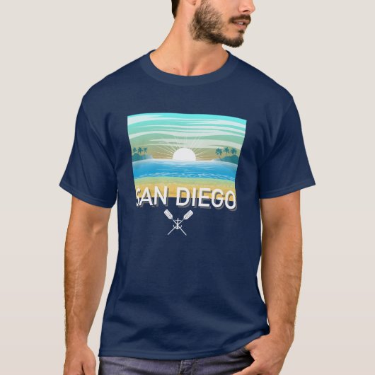 San Diego Design - basic donker T-shirt (Voorkant)