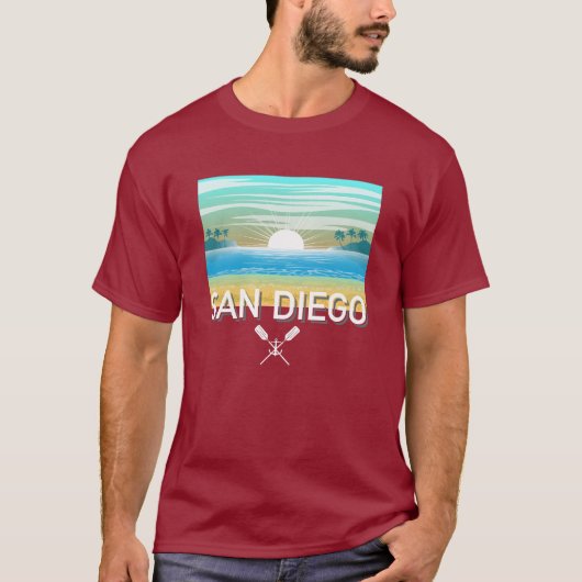 San Diego Design - basic donker T-shirt (Voorkant)