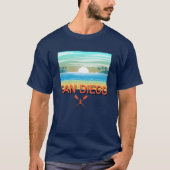 San Diego Design - basic donker T-shirt (Voorkant)