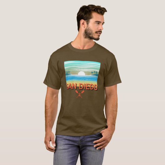 San Diego Design - basic donker T-shirt (Voorkant volledig)