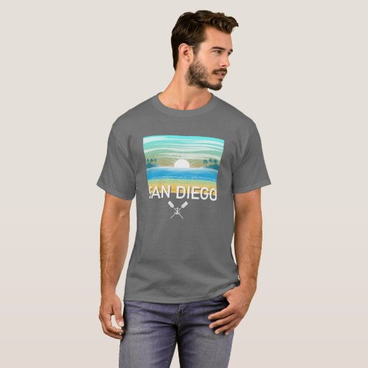 San Diego Design - basic donker T-shirt (Voorkant volledig)
