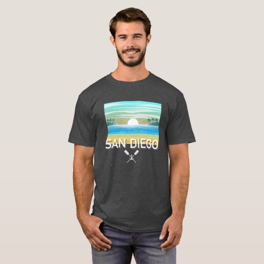 San Diego Design - basic donker T-shirt (Voorkant volledig)