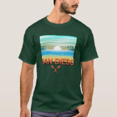 San Diego Design - basic donker T-shirt (Voorkant)