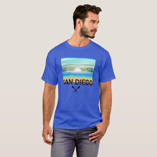 San Diego Design - basic donker T-shirt (Voorkant volledig)
