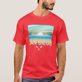 San Diego Design - basic donker T-shirt (Voorkant)