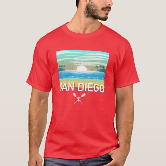 San Diego Design - basic donker T-shirt (Voorkant)