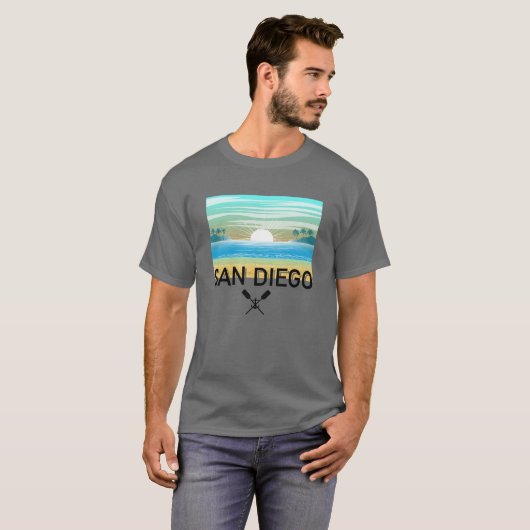 San Diego Design - basic donker T-shirt (Voorkant volledig)