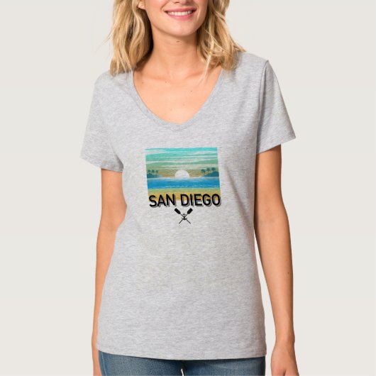 San Diego Design - Dames Basic V-hals T-shirt (Voorkant)