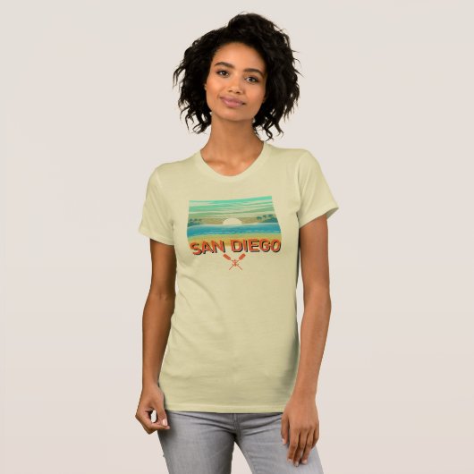San Diego Design - Dames Bella+Canvas aansluitende T-shirt (Voorkant volledig)