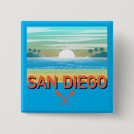 San Diego Design - Vierkante Button (Voorkant)