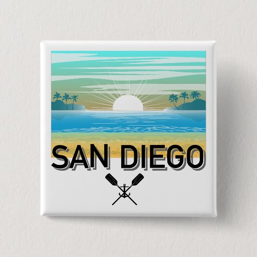 San Diego Design - Vierkante Button (Voorkant)