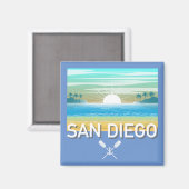 San Diego Design - Vierkante magneet (Voorkant / Achterkant)