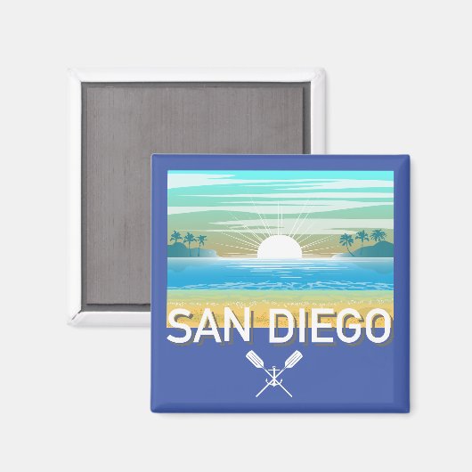 San Diego Design - Vierkante magneet (Voorkant / Achterkant)