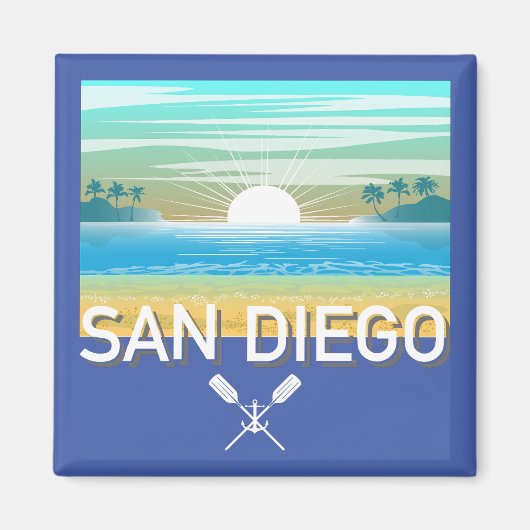 San Diego Design - Vierkante magneet (Voorkant)