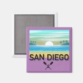 San Diego Design - Vierkante magneet (Voorkant / Achterkant)