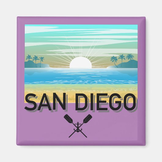 San Diego Design - Vierkante magneet (Voorkant)