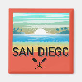 San Diego Design - Vierkante magneet (Voorkant)