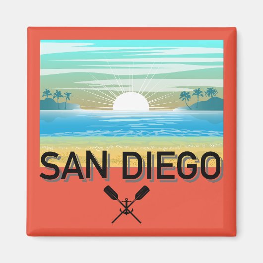 San Diego Design - Vierkante magneet (Voorkant)