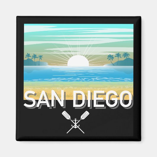 San Diego Design - Vierkante magneet (Voorkant)