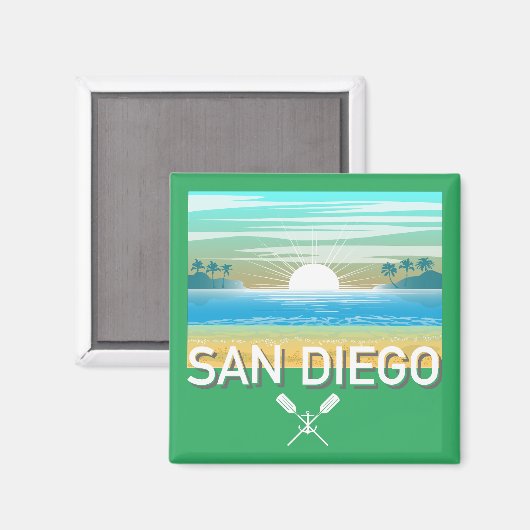 San Diego Design - Vierkante magneet (Voorkant / Achterkant)