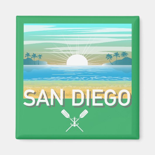 San Diego Design - Vierkante magneet (Voorkant)
