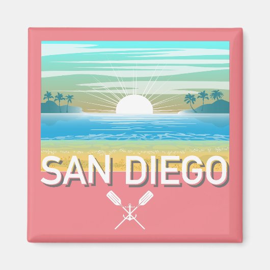 San Diego Design - Vierkante magneet (Voorkant)
