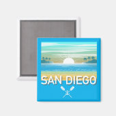 San Diego Design - Vierkante magneet (Voorkant / Achterkant)