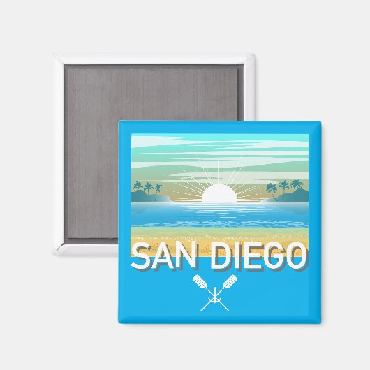 San Diego Design - Vierkante magneet (Voorkant / Achterkant)