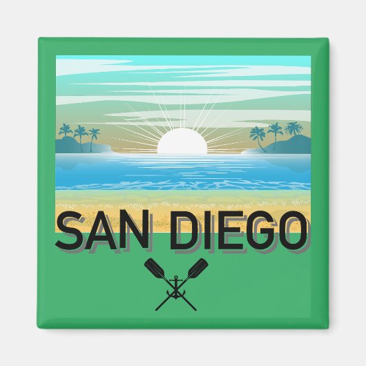 San Diego Design - Vierkante magneet (Voorkant)