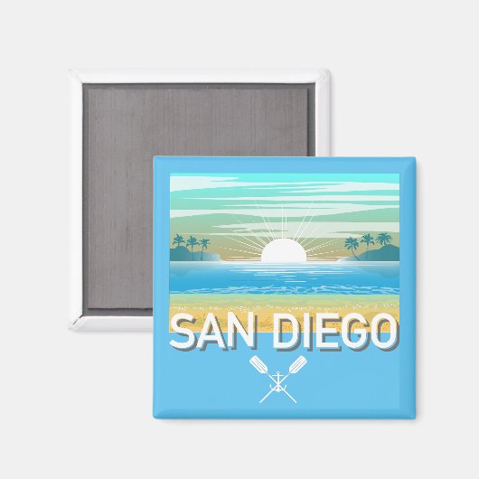 San Diego Design - Vierkante magneet (Voorkant / Achterkant)