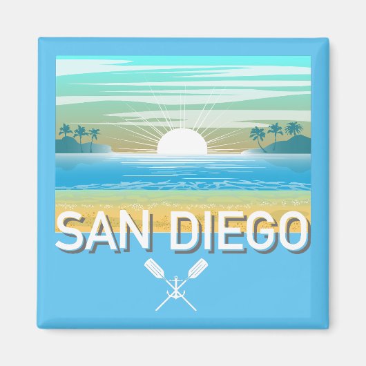 San Diego Design - Vierkante magneet (Voorkant)