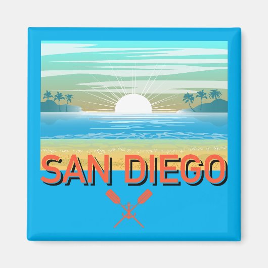 San Diego Design - Vierkante magneet (Voorkant)