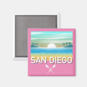 San Diego Design - Vierkante magneet (Voorkant / Achterkant)