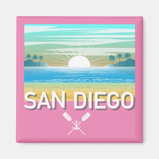 San Diego Design - Vierkante magneet (Voorkant)