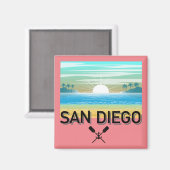 San Diego Design - Vierkante magneet (Voorkant / Achterkant)
