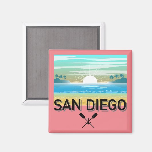 San Diego Design - Vierkante magneet (Voorkant / Achterkant)