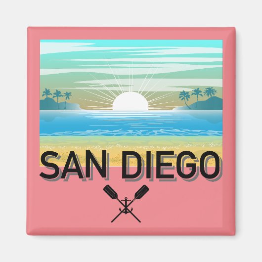 San Diego Design - Vierkante magneet (Voorkant)