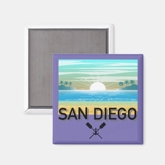 San Diego Design - Vierkante magneet (Voorkant / Achterkant)