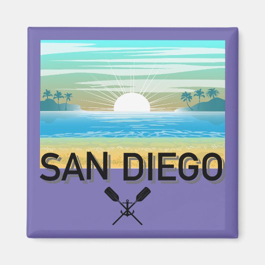 San Diego Design - Vierkante magneet (Voorkant)