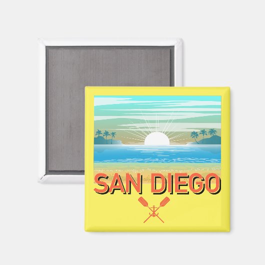 San Diego Design - Vierkante magneet (Voorkant / Achterkant)