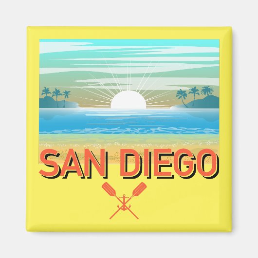 San Diego Design - Vierkante magneet (Voorkant)