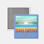 San Diego Design - Vierkante magneet (Voorkant / Achterkant)
