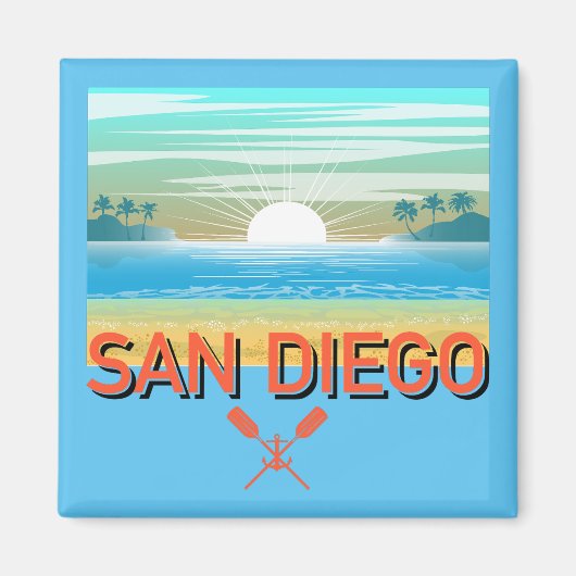 San Diego Design - Vierkante magneet (Voorkant)