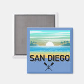 San Diego Design - Vierkante magneet (Voorkant / Achterkant)