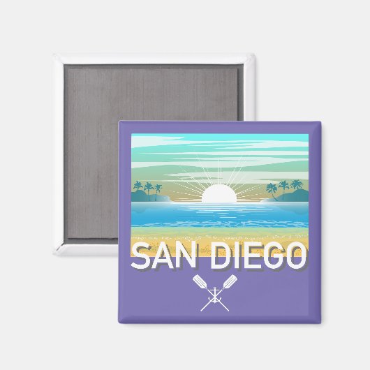 San Diego Design - Vierkante magneet (Voorkant / Achterkant)