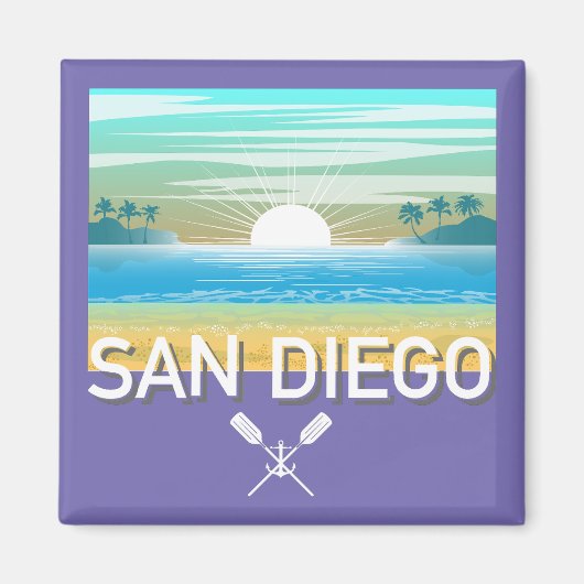 San Diego Design - Vierkante magneet (Voorkant)