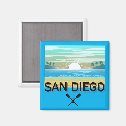 San Diego Design - Vierkante magneet (Voorkant / Achterkant)