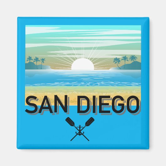 San Diego Design - Vierkante magneet (Voorkant)