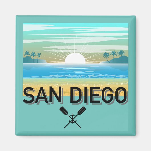 San Diego Design - Vierkante magneet (Voorkant)